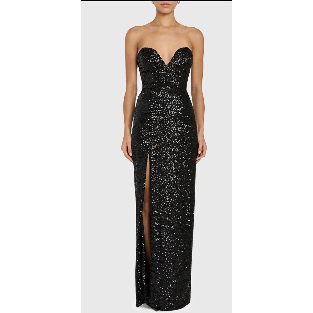 Amanda uprichard sequin cherri Black gown size:L